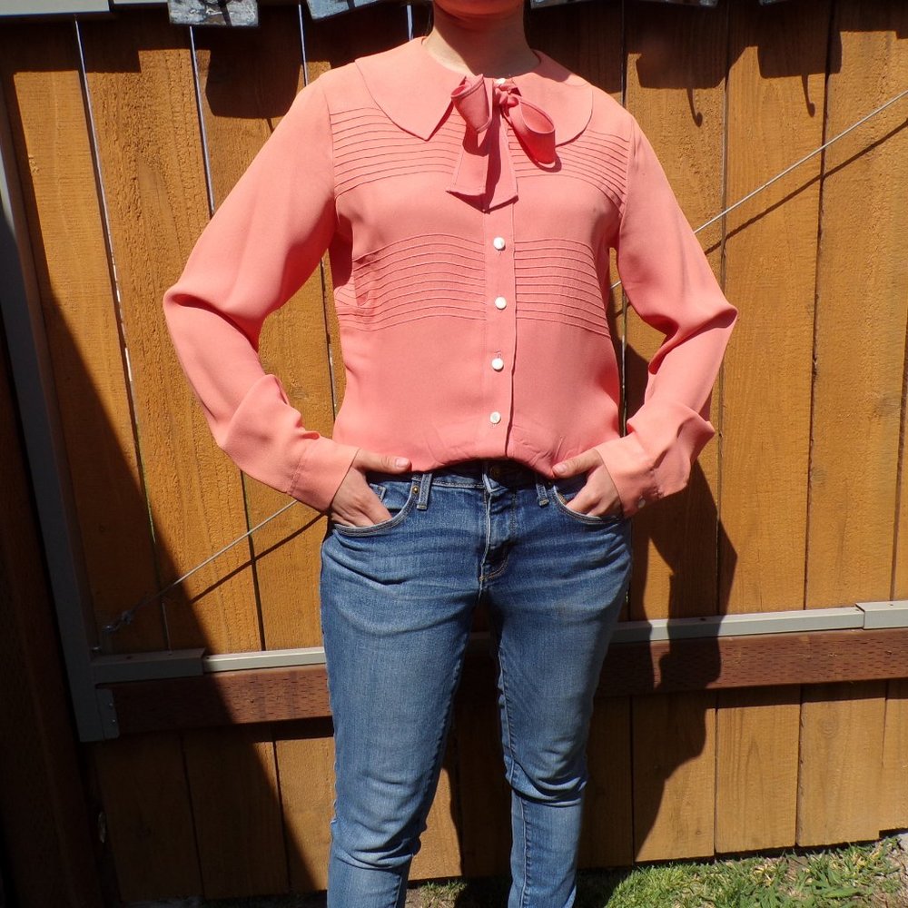 VINTAGE Cacharel Women's Peach Blouse